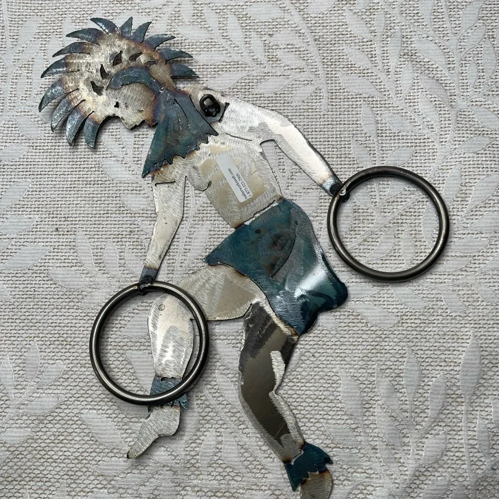 Vintage Metal Wall Art Native American Dancing W/Rings 12